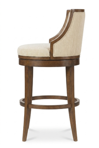 Taburete de Bar Moderno de Madera Maciza con Asiento y Respaldo Tapizados para Uso en Restaurantes y Hoteles - Product Image 3