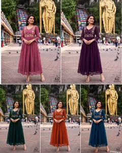 ชุดเดรสยาวแบบ Anarkali สำหรับผู้หญิง ทรงปกติ ผลิตจากวัสดุรีไซเคิล ตกแต่งด้วยงานปัก เหมาะสำหรับทุกฤดูกาล ใส่ไปงานแต่งงานหรืองานเทศกาล - Product Image 6