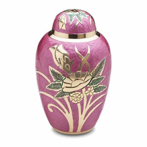 Urna grande para adultos, pájaros voladores, funeral, azul conmemorativo con bendición de plata, urna de cremación para pájaros, urna de latón macizo hecha a mano - Product Image 5