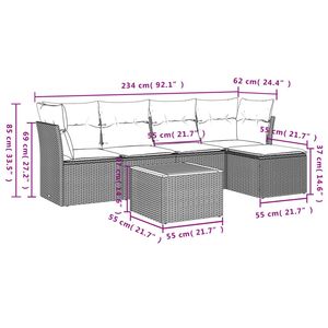 Ensemble de canapés de jardin noir et marron avec coussins blanc crème, mobilier d'extérieur élégant - Product Image 3