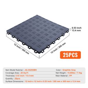 Set di 25 Piastrelle Incastrabili 12 X 12 X 0,53 Pollici per Pavimento del Garage, Antiscivolo con Texture su Entrambi i Lati, in PP per Migliorare il Pavimento del Garage - Product Image 3