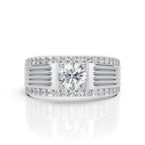 Anillo de compromiso de moissanita para hombre, plata de ley 925, anillo llamativo con incrustaciones, estilo hip hop, anillo de boda de lujo, regalo para esposo - Product Image 1