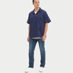 2025 <b>Men's</b> Zip Front Short-Sleeve Workshirt Zippered <b>Utility</b> <b>Jacket</b> for <b>Men</b> - Product Image 3