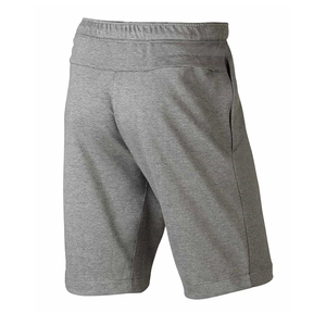 Shorts de sport pour hommes, gris chiné, mélange de coton, avec cordon de serrage, respirants, décontractés, pour la gym, logo personnalisé - Product Image 2