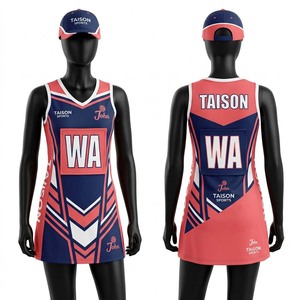Maillot de netball personnalisé 240g Premium respirant grande taille à manches courtes en maille polyester anti-bactérien anti-UV avec cordon de serrage sur le devant - Product Image 1