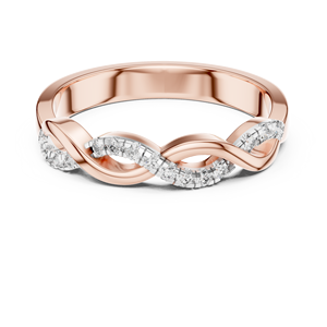 Anillo de compromiso de oro amarillo macizo de 18 quilates con diamantes de laboratorio retorcidos de moda, chapado en rodio, para mujer, ideal para fiestas, bodas y uso diario. - Product Image 5