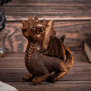 Escultura de Dragón Chino Tradicional en Madera, Estatua Decorativa de Dragón en Madera para Exhibición en Oficina por AYAANS CREATIONS - Product Image 3