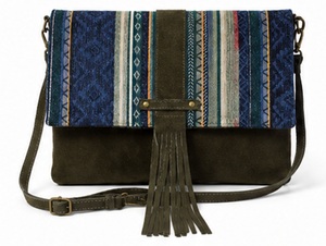 Bolso Bandolera de Piel Genuina Estilo Boho Tribal para Mujer, con Borlas y Solapa, 3ltr, Logotipo Personalizado OEM, Venta al Por Mayor - Product Image 1