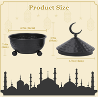 Ramadan Dekorative Metallschale Halbmond Islamische Servierschale Tischdekoration Eid Heimdekoration Geschenk Obst Snack Süßigkeiten Schale