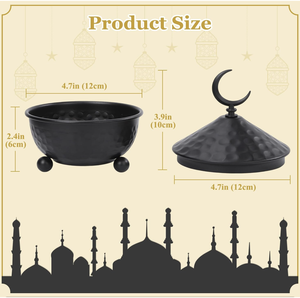 Cuenco Decorativo de Metal para Ramadán, Diseño de Luna Creciente, Centro de Mesa Islámico, Decoración para el Hogar, Regalo para Eid, Cuenco para Frutas, Dulces y Bocadillos - Product Image 2