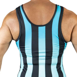 Custom Front Fully Sublimation Print Breathable Anti-Shrink Customized Color Unisex Adult Wrestling Singlet Double Strap 100% - Product Image 6