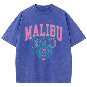มาลิบูบีช 73 USA เสื้อยืดผ้าฝ้ายขนาดใหญ่พิเศษเสื้อยืดคอกลมแขนสั้นลำลองสำหรับบุรุษ - Product Image 4