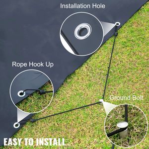 Bâche de sécurité rectangulaire 10,5x18,6 pieds pour piscines enterrées avec trous de drainage, bâche de piscine en maille et enrouleurs - Product Image 6