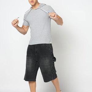 <b>Classic</b> Blue Wash Comfortable Everyday Casual Style Men Denim Shorts Slim Fit High Waist Quick Dry Eco-Friendly 100% Cotton - Product Image 4