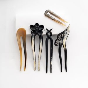 Fourche à cheveux artisanale en corne de buffle, sculptée en forme d'animal, artisanat naturel, objet d'art de collection - Product Image 6