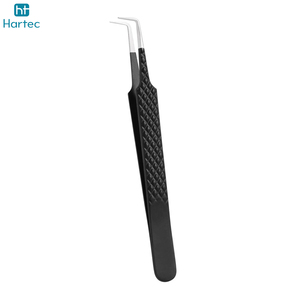 Black Color Lash Tweezers Pack Of 6 Fiber Tip Eyelash Tweezers Stainless Steel Straight And Curved Tip Eyelash Grafted Tweezers - Product Image 2