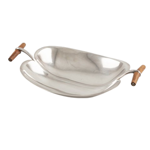 Bol à dattes moderne en acier inoxydable, forme arrondie, design martelé, taille personnalisée, avec couvercle - Product Image 6