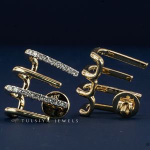 Boucles d'oreilles clous de luxe en or 14 carats avec diamants de laboratoire pour hommes et femmes, coupe ronde classique, éclat brillant, pour usage quotidien, élégantes et tendance - Product Image 6