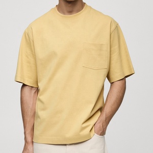 Camiseta Holgada con Hombros Caídos y Bolsillos, 100% Algodón, Estilo Urbano, Venta al por Mayor, para Hombre, Talla Grande, Antiarrugas, 400GSM - Product Image 4
