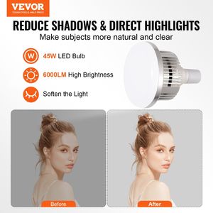 Kit di Illuminazione Fotografica Professionale LED 45W 3000-6500K con Softbox 50x70cm, 3 Effetti di Luce Continua e Treppiede - Product Image 2