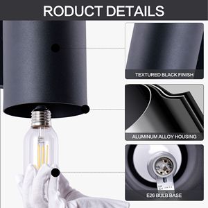 Modern Outdoor <b>Wall</b> <b>Sconce</b> 2-Pack Aluminum Cylinder with Tempered Glass Waterproof Patio <b>Light</b> for Garden - Product Image 6
