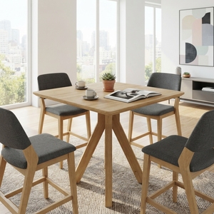 Modern Square Solid Wood Coffee Table Elegant High Accent Side Furniture For <b>Rustic</b> Contemporary Living Room Decor Designs Setup - Product Image 5