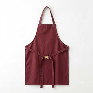Delantal Personalizado de Lona de Algodón Borgoña con Dos Bolsillos, Delantal Unisex para Restaurante y Bar - Product Image 2