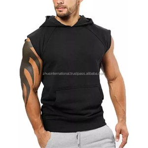 Sudadera con capucha sin mangas para hombre Premium de alta calidad 100% Fleece Lined Lightweight Hoody Top - Product Image 3