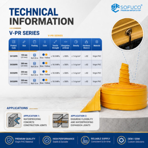 Empaquetado OEM/ODM, Construcción Industrial Funcional, Modelo de Alta Calidad Serie SF-V Tipo PR, SOFUCO V-Shape Waterstop PVC - Product Image 4