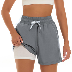 Shorts décontractés pour femmes, coupe ample, au-dessus du genou, couleur unie, respirants et confortables, pour un usage quotidien - Product Image 1