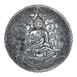 Soporte de Incienso de Aluminio de Lujo en Oferta, Plato Redondo con Diseño de Buda y Recolector de Ceniza, Aroma a Sándalo para Primavera - Product Image 3