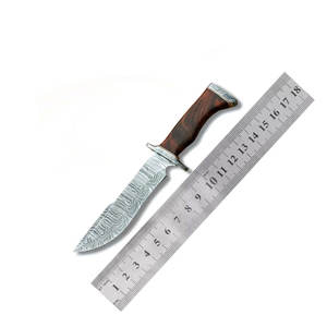 Cuchillo de Caza de Acero de Damasco de Alta Calidad con Hoja de Patrón Artístico, Personalizable OEM, Garantía de 3 Años - Product Image 1