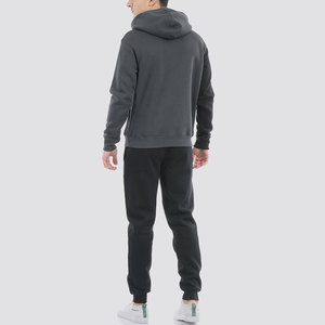 Ensemble de survêtement 2 pièces XXL pour homme, respirant, noir/gris, avec logo personnalisé, veste extensible dans les quatre sens, 100 % extensible, vente en gros - Product Image 4