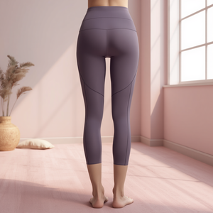High Waisted Side <b>Pocket</b> Yoga <b>Leggings</b> Spandex Polyester Activewear with OEM ODM Customization - Product Image 2