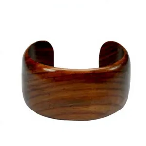 Brazalete de Madera Natural Hecho a Mano, Clásico y Étnico para Mujer, Joyería de Moda para Fiesta, Accesorio Ligero de Madera, Regalo - Product Image 3
