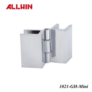180 Degree Solid Brass Glass Door Hinge with Modern Design for 1/4" to 5/16" Glass Polished Chrome - Product Image 6