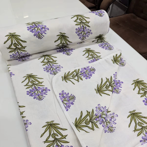 Luxury Hand Block Printed Cotton Double Dohar Floral Soft Stylish for Home Available Queen King Twin Customizable for Hotels - Product Image 1