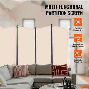 Divisorio per Stanza a 4 Pannelli dal Design Semplice, Schermo Portatile Autoportante per Privacy, Separatore Pieghevole per Ambienti - Product Image 2