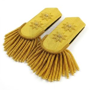 Al por mayor D-TEXUNI INTERNATIONAL Epaulettes de vestir dorados de alta calidad, par con flecos de hilo metálico y estrella bordada, para uniforme de hombro - Product Image 3