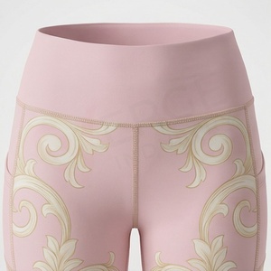 Leggings de Yoga de Cintura Alta y Longitud Completa con Estampado Paisley, Spandex, Nailon, Elasticidad en Cuatro Direcciones, Diseño de Costuras en Contraste - Product Image 4