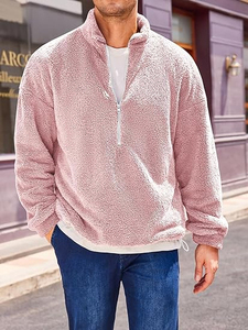 Custom <b>Men's</b> Large Size Casual Winter Warm Polar Fleece Loose Outdoor Windproof Stand <b>Sherpa</b> <b>Jacket</b> with Zipper for <b>Men</b> - Product Image 4