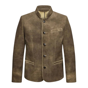 Veste traditionnelle bavaroise pour homme OEM avec col montant et logo frontal, veste d'hiver en laine pour l'extérieur, nouvelle arrivée - Product Image 3