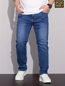 <b>Men's</b> Summer Leisure Fitness Jeans Light Blue Washed Denim Trending Breathable Mesh <b>Camouflage</b> Straight Hip-Hop Polyester Cotton - Product Image 3