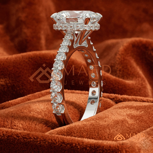 แหวนหมั้นเพชรโมอิสซาไนต์ทรงรี เงินแท้ 925 ชุบทองคำขาว VVS1 แหวนแต่งงานเพชรเลี้ยงในห้องปฏิบัติการสำหรับผู้หญิง - Product Image 3