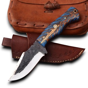 มีดล่าสัตว์ใบตายเหล็กกล้าคาร์บอนสูงแบบดรอปพอยต์ ด้ามจับทรงกรวยสน โครงสร้างฟูลแทง รับผลิตแบบ OEM/ODM ปรับแต่งได้ - Product Image 1