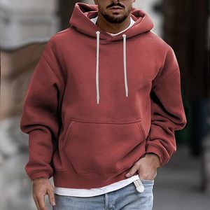 <b>Mens</b> Hooded Street Fashion Aesthetic Boxy Fit Heavyweight Fleece Custom Design Blank Urban Style <b>Pullover</b> <b>Men</b> Top - Product Image 2