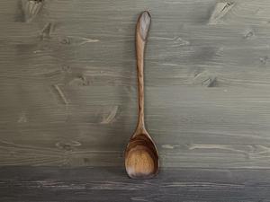 Cuillère de cuisine en bois naturel, faite à la main, design classique, ustensile de cuisine pour remuer et servir, 10 ml, écologique, durable, ustensiles de cuisine en bois - Product Image 2