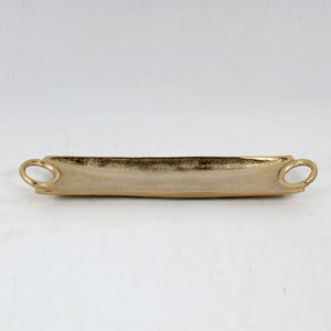 Juego de bandejas de servicio de aluminio fundido hecho a medida con asas redondas de acabado dorado Modelo único de acero inoxidable con regalos grabados - Product Image 5