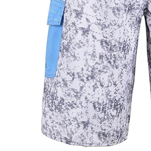 <b>Men's</b> Quick Dry Board Shorts Striped <b>Camo</b> Print Drawstring Waist <b>Cargo</b> Pockets Casual Swim Trunks Mid Rise Light Blue Gray - Product Image 4