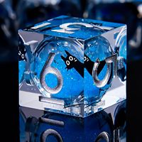 Jeu de dés DND Cat Liquid Core, 7 pièces, en résine à bords tranchants, polyédrique, adapté aux jeux de rôle Dungeons and Dragons, bleu